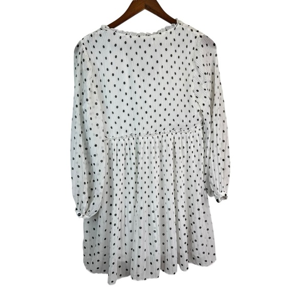 Zara White Polka Dot Mini Dress Size Medium - Picture 14 of 16